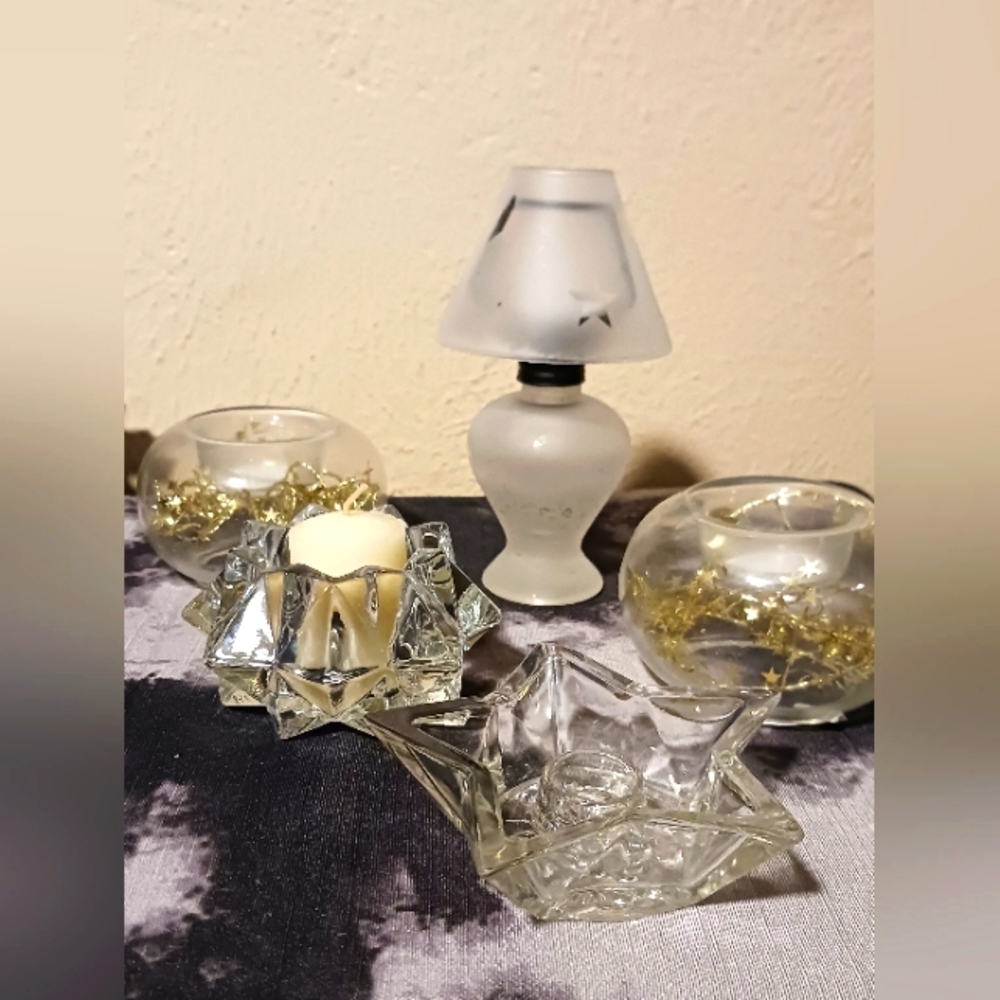 Star Themed Votive and Tealight Candle Holder Lot